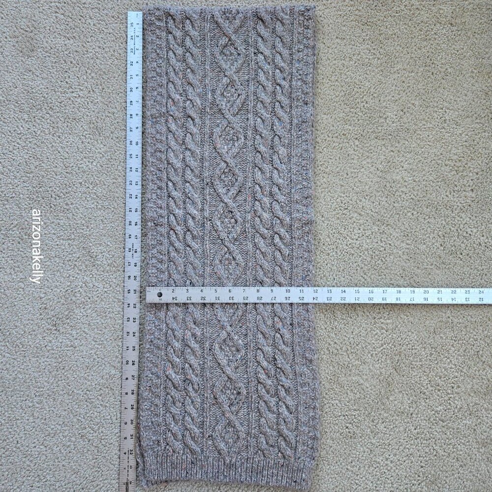 NWOT Barbour Thick Cable Knit Tweedy Donegal-style Wool Blend Scarf - Picture 8 of 15